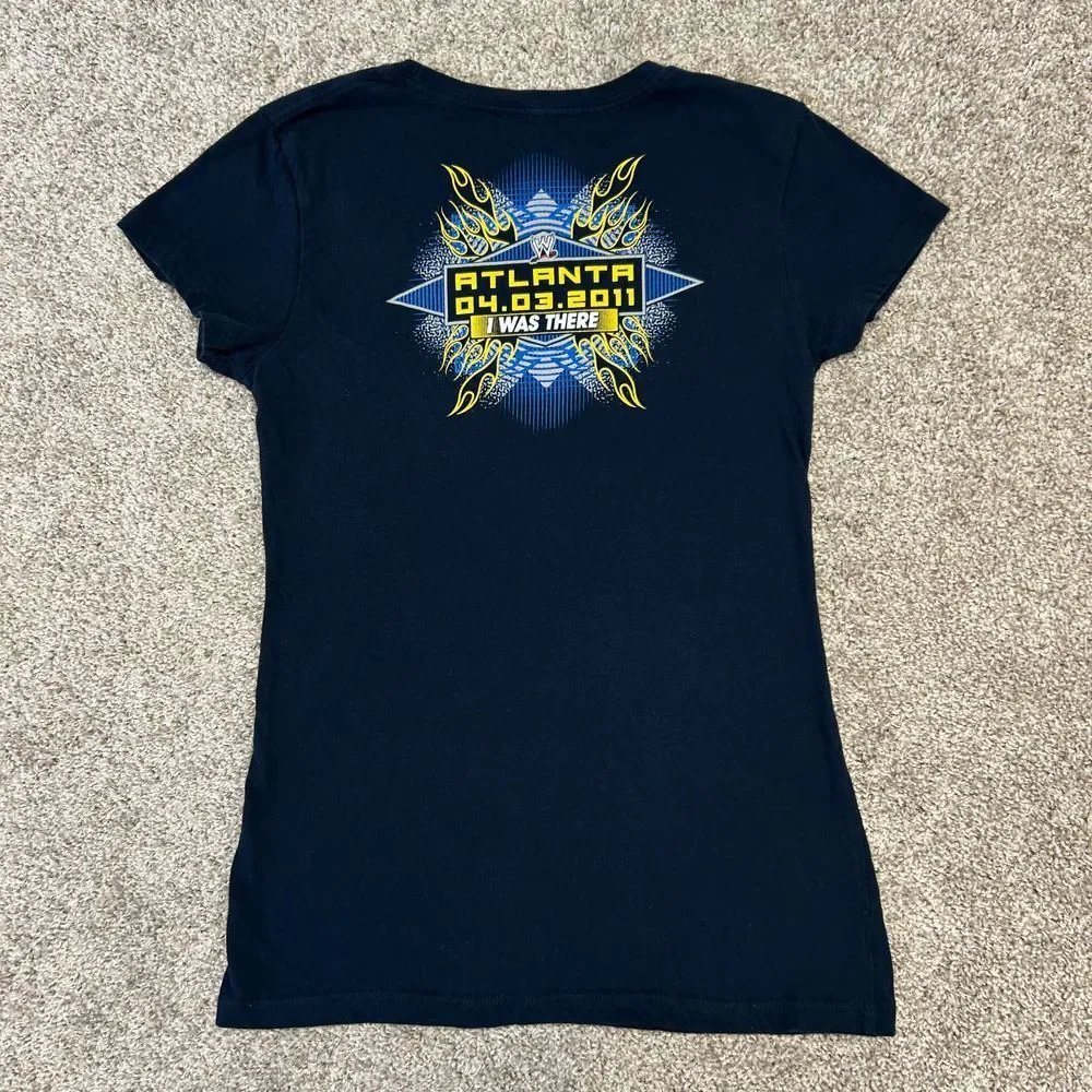 Wrestlemania XXVII 2011 WWE Double‎ Sided Shirt Women Size Large Atlanta Blue